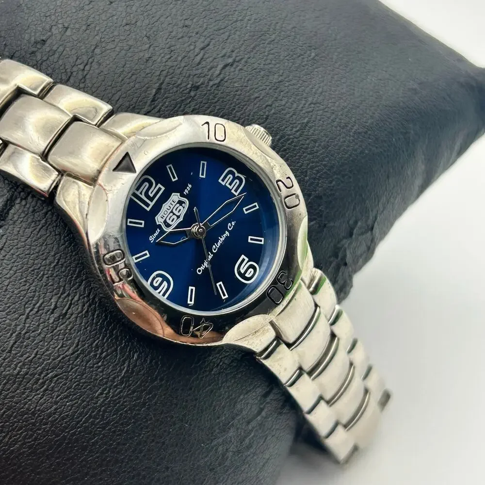 Route 66 Original Clothing Co. St. Steel Blue Face Women’s Watch